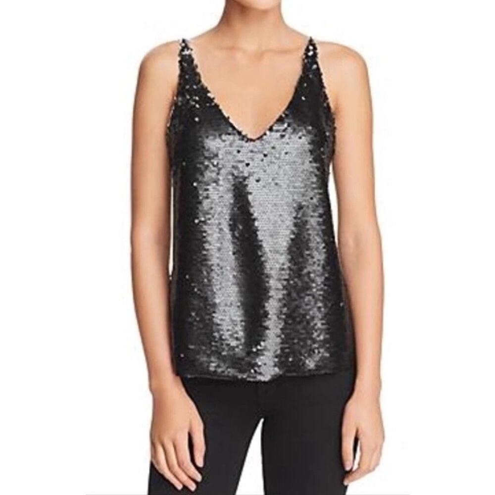 JBrand Lucy Matte Sequin Cami Small Millennial Girls’ Night Sparkly Comeback Top